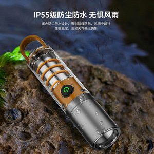 ไฟฉาย LED ซูมแบบยืดหดได้แบบชาร์จไฟได้ P50 5W พร้อมตะขอเกี่ยวไฟทำงานด้านข้าง อลูมิเนียมอัลลอย - Product Image 5