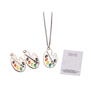 Collana con Ciondolo a Forma di Tavolozza di Colori per Donna, Catena a O, Gioielli di Moda per Uso Quotidiano - Product Image 1