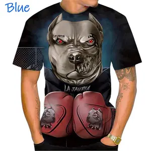 3D in Pet Bulldog động vật Mô Hình T-Shirt cho nam giới thời trang vui Mỹ BẮT NẠT chó TEE Tops Mens giản dị quá khổ áo phông