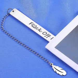 Thép Không Gỉ Kỳ Nghỉ Trang Trí Bookmark Tùy Chỉnh Kim Loại Lá Bookmark Thép Lụa Màn Hình In Ấn Kinh Doanh Thời Trang Quà Tặng - Product Image 5