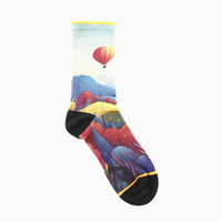 Chaussettes de sport en laine personnalisées, absorbantes, antibactériennes, désodorisantes, à impression numérique, mi-mollet, pour hommes et femmes