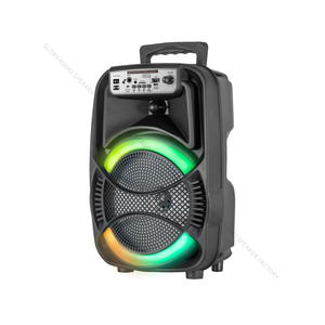 8-Inch taşınabilir RGB LED kablosuz hoparlör TWS AUX mikrofon USB DC pil ile açık Karaoke radyo plastik kolu - Product Image 2