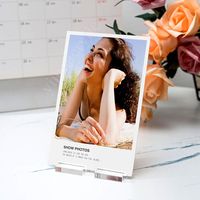Support acrylique personnalisé de haute qualité clair Durable PMMA carte présentoir conceptions personnalisées pour Table mariage Menu bureau