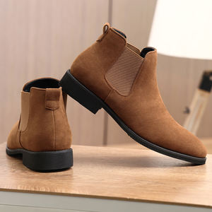 Botas Chelsea de Ante Marrón al por Mayor para Hombre, Zapatos Elevadores que Aumentan la Altura, Zapatos de Vestir - Product Image 2