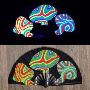 13-inch Large Ultraviolet Luminous Folding Clapper Board Ripping Bamboo Decoration Festival Accessories <b>Hand</b> <b>Fan</b> - Product Image 5