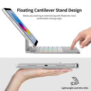 Premium Bluetooth Magic Keyboard Case with Backlit Trackpad PU/Al Ultra-Slim OEM/ODM Multi-Touch/Voice Drop-Proof for iPad - Product Image 5