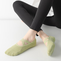 Chaussettes basses antidérapantes pour femmes avec bande croisée sur le voûte plantaire, en coton doux, absorbant la transpiration et offrant un confort toutes saisons