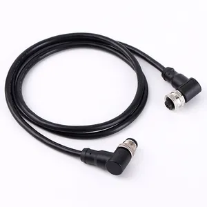 Konektor sensor otomatis kabel konektor M12 kabel sensor otomatis 4pin perempuan ke laki-laki panjang lurus 1m 1.5m 2m