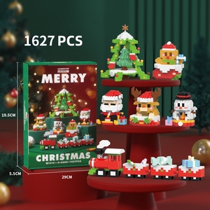 W1401-1409 Babbo Natale albero di natale particelle di diamanti blocco di plastica modello giocattolo regalo per bambini ragazzi - Product Image 2