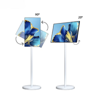 Pantalla Inteligente Todo en Uno |   Pantalla Táctil Android de 32 Pulgadas Totalmente Metálica con Ruedas para Tiendas Minoristas, Centros Comerciales y Señalización