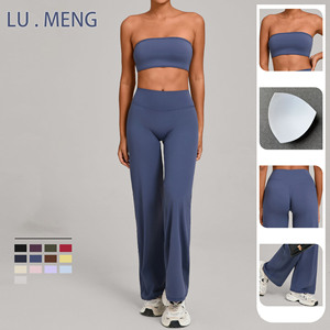 Conjunto de yoga de 2 piezas para mujer: <span class=keywords><strong>Ropa</strong></span> deportiva transpirable, ajustada, con efecto levantacola, para fitness y actividades al aire libre - Product Image 2