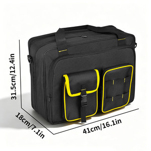 Tool Messenger Bag 44.5x40x8.5cm Multi Compartment Water Resistant Nylon Lining Yellow Tool Storage For Electrician Woodworking - Product Image 5