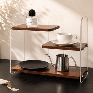 Acrylic desktop cup holder, entryway, light luxury and high-<b>end</b> style, water cup <b>storage</b>, dining <b>table</b> coffee cup and mug shelf - Product Image 1