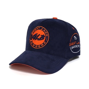 Nhà cung cấp thấp moq Tùy chỉnh cao cấp vải to sợi cong vành mũ 5 tấm một khung thời trang giản dị cá nhân Mũ bóng chày - Product Image 1