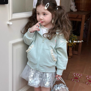 Tongxingyuan Girls <b>Jacket</b> Set <b>Sequin</b> Skirt Spring Korean Style Breathable With Label Size M - Product Image 2