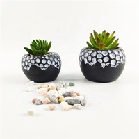Ensemble de pots à plantes ronds en ciment faits à la main de haute qualité, écologiques et durables pour la décoration de la maison et du jardin