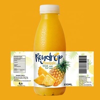 Étiquette de manchon thermorétractable de bouteille PET/PVC à impression personnalisée, étiquette rétractable de rouleaux de bouteille en verre pour cosmétique, étiquette d'emballage rétractable de jus