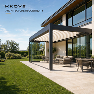 RKOVE 3x4m 4x5m Custom Motorized Aluminum Louvered Pergola for Garden Patio - Product Image 6