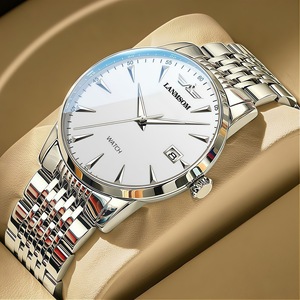 Reloj de cuarzo clásico y sencillo para hombre, de acero inoxidable, resistente al agua, luminoso, para uso empresarial. - Product Image 5