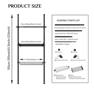 YIJIALE Source Factory Porte-serviettes <span class=keywords><strong>de</strong></span> <span class=keywords><strong>douche</strong></span> à tension réglable en acier inoxydable, sans perçage, pour salle <span class=keywords><strong>de</strong></span> bain - Product Image 3
