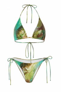 Women Halter Neck <b>Bikini</b> <b>Set</b> Printed Two Piece Swimwear Beachwear <b>Skirted</b> Swim Outfit - Product Image 2