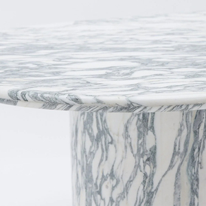 <span class=keywords><strong>Table</strong></span> à manger ovale allongée en marbre Arabescato, modèle Dream Home Iconic Notched Column, pour salle à manger de villa - Product Image 3