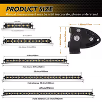 8 14 20 26 32 pulgadas de una sola fila 6D, barra de luz LED de trabajo para coche de dos colores, Luz antiniebla estroboscópica amarilla para camión 4x4 todoterreno ATV SUV