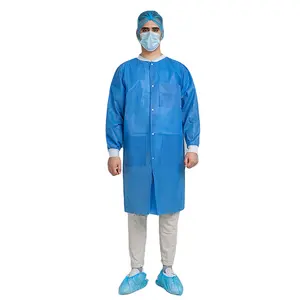 רופא כימיה לבן מעיל לא ארוג נשים הרפואי של גברים של מעבדה שמלת זול חד פעמי סקראבס מעילי למעבדה