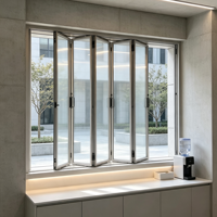 Ventana Plegable Horizontal de Aluminio de Apertura Máxima para Construcción de Terrazas Acristaladas, Directo de Fábrica HUACAI