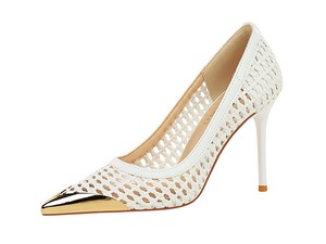 Elegant Shoes 9.5CM Women 2025 New Summer Woven Hollowed Out Sandals Stylish Comfortable Single Shoes Heels - Product Image 2