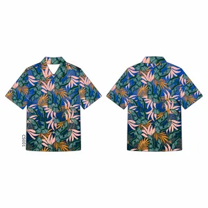 Custom Wholesale printed pattern logo high quality new design short sleeve beach summer cool hawaiian shirts for men
