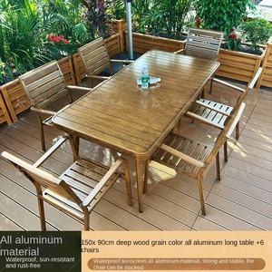 Set <span class=keywords><strong>Tavolo</strong></span> e Sedie da Esterno in Lega di Alluminio dal Design Moderno e Semplice per Cortile, Giardino, Terrazza, Balcone, Villa e Tempo Libero - Product Image 5