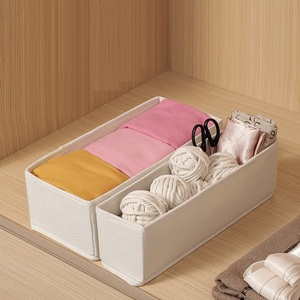 High-end Pure Cotton Linen Clothing <strong>Storage</strong> <strong>Box</strong> Wardrobe Drawer Socks Bra <strong>Storage</strong> Cabinet <strong>Tie</strong> Partition <strong>Storage</strong> <strong>Box</strong> - Product Image 2