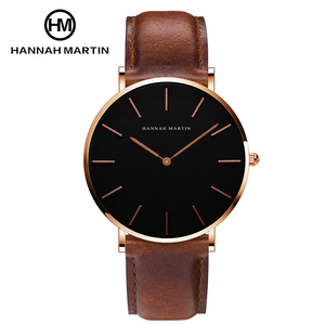 <span class=keywords><strong>Orologio</strong></span> Minimalista da Uomo in Pelle Hannah Martin di Fabbrica Private Label con Logo Personalizzato Semplice Impermeabile Analogico al Quarzo per Uomo - Product Image 3