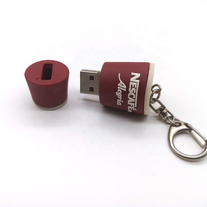 Conception de tasse à café en PVC personnalisé clé USB 16 Go 32 Go 64 Go 128 Go USB 2.0 USB3.0 dernière conception nouveau dans une boîte-cadeau - Product Image 1