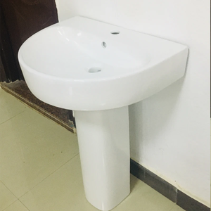 Lavabo con pedestal de la colección urbana Moon Basin, ideal para baño, con pedestal individual, para sanitarios y WC. - Product Image 4