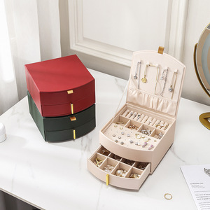 Dropshipping Double-Layer Jewelry Storage <b>Box</b> Drawer Luxury Travel <b>Jewellery</b> Organizer <b>Large</b> Capacity Case - Product Image 4