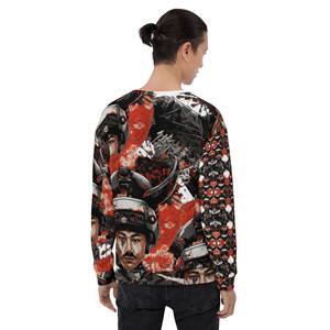 Felpa Unisex Spirituale Samurai 100% Cotone con Stampa Serigrafica e Ricamo a Motivo Solido - Product Image 5