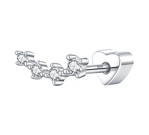 Real S925 Sterling <b>Silver</b> Fashion Simple vvs1 Round Moissanite Heart Screw <b>Stud</b> Earrings for Women Fine Jewelry - Product Image 1