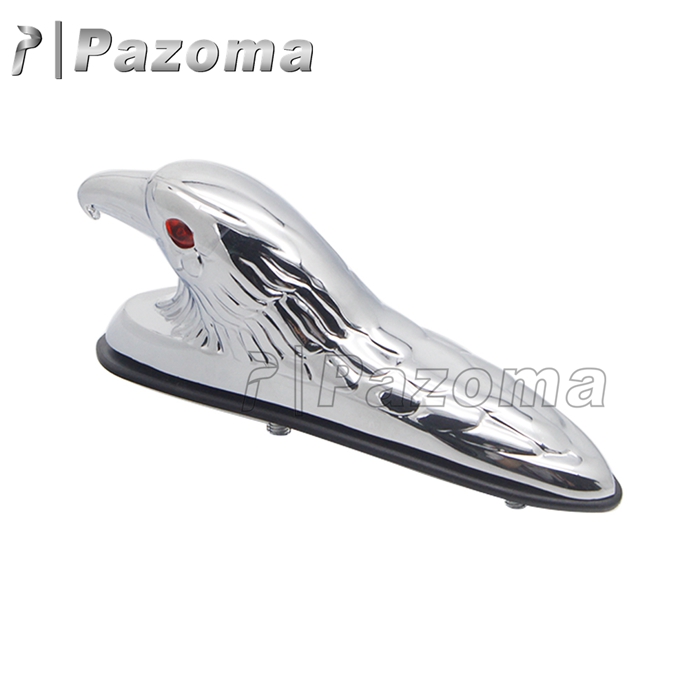 Motorcycle Eagle Head Fender Ornament With Red Lighted Eye Front Mudguard Car Valve Cover Bonnet Decoration
