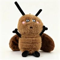 Porte-clés pendentif en peluche petite cafard mignonne 12cm en coton PP, figurine personnalisée pour cadeau