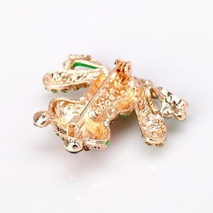 Luxueux minimaliste initiale été vert grenouille Art déco broche Premium <span class=keywords><strong>Cristal</strong></span> cubique Zircon <span class=keywords><strong>cristal</strong></span> strass alliage de mariage - Product Image 2