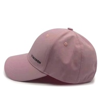 Casquettes de baseball imperméables en nylon rose à profil bas à séchage rapide Broderie à 6 panneaux Bord incurvé Chapeaux personnalisés à 6 panneaux
