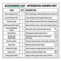 Cabine de douche pivotante YEETE en or brossé, verre de sécurité trempé 8 mm, douche accessible, fourniture pour projets hôteliers, construction modulaire urbaine