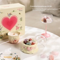 Coffret Cadeau de Bougies d'Aromathérapie avec Pierres Parfumées - Parfum d'Air Frais pour le Nouvel An, Anniversaire, Mariage et Décoration du Festival Qixi