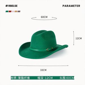 Western Retro Cowboy <b>Hat</b> Women New Arrival Ethnic Jazz Style Cowboy <b>Hat</b> with Belt - Product Image 2