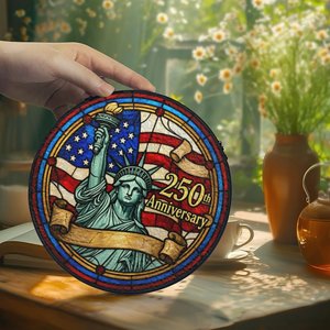 Colgante de Vitral con Diseño del 250 Aniversario de América, Decoración Colgante para Hogar y Jardín - Product Image 2