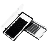Sampel Gratis Grosir Bulu Mata Individual Tray Matte Black Silk Cashmere Lash Extensions