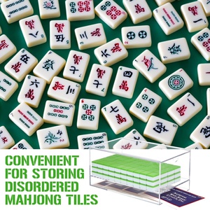 Customized Acrylic Mahjong <b>Box</b> Transparent <b>Stackable</b> for Easy Assembly <b>Storage</b> Organizer Custom Logo for Game Tiles Home - Product Image 6