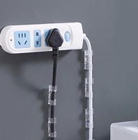 Elehk 20 pièces Clips organisateurs de câbles transparents, organisateur de câbles auto-adhésif pour la maison et le bureau